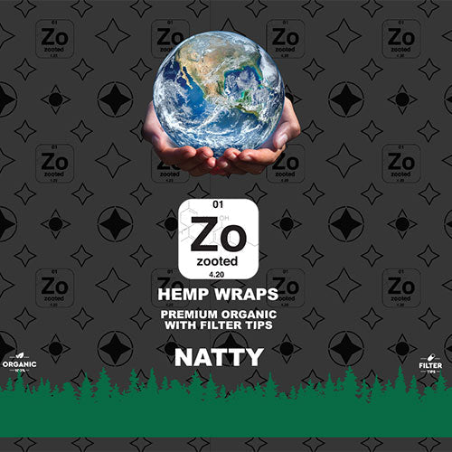 Zooted Natty Flavored Hemp Wraps - 2 Wraps Per Pack - (25 Pack Display) | Top of the Galaxy Smoke Shop.
