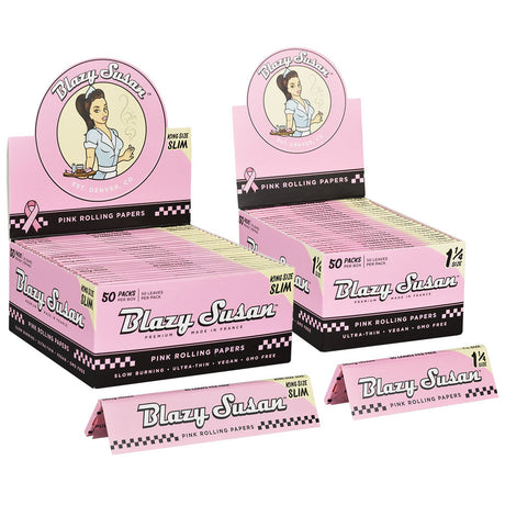 Blazy Susan Pink Rolling Papers | 50pk | 50pc Display