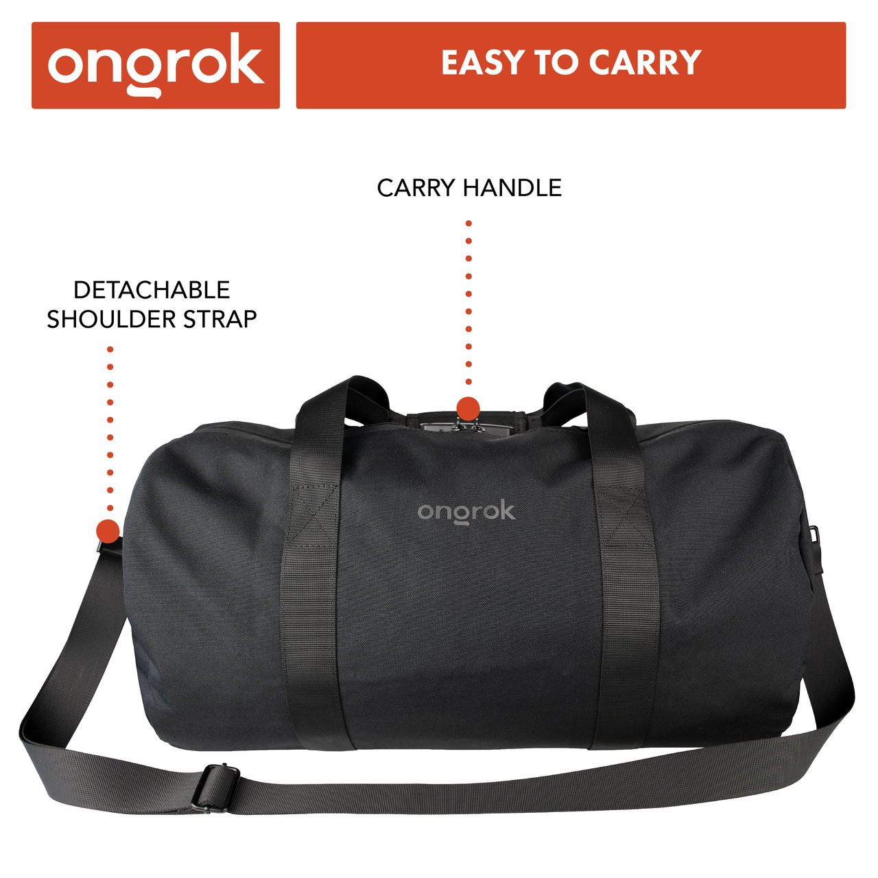 Ongrok Carbon-Lined Smell Proof Duffle Bag