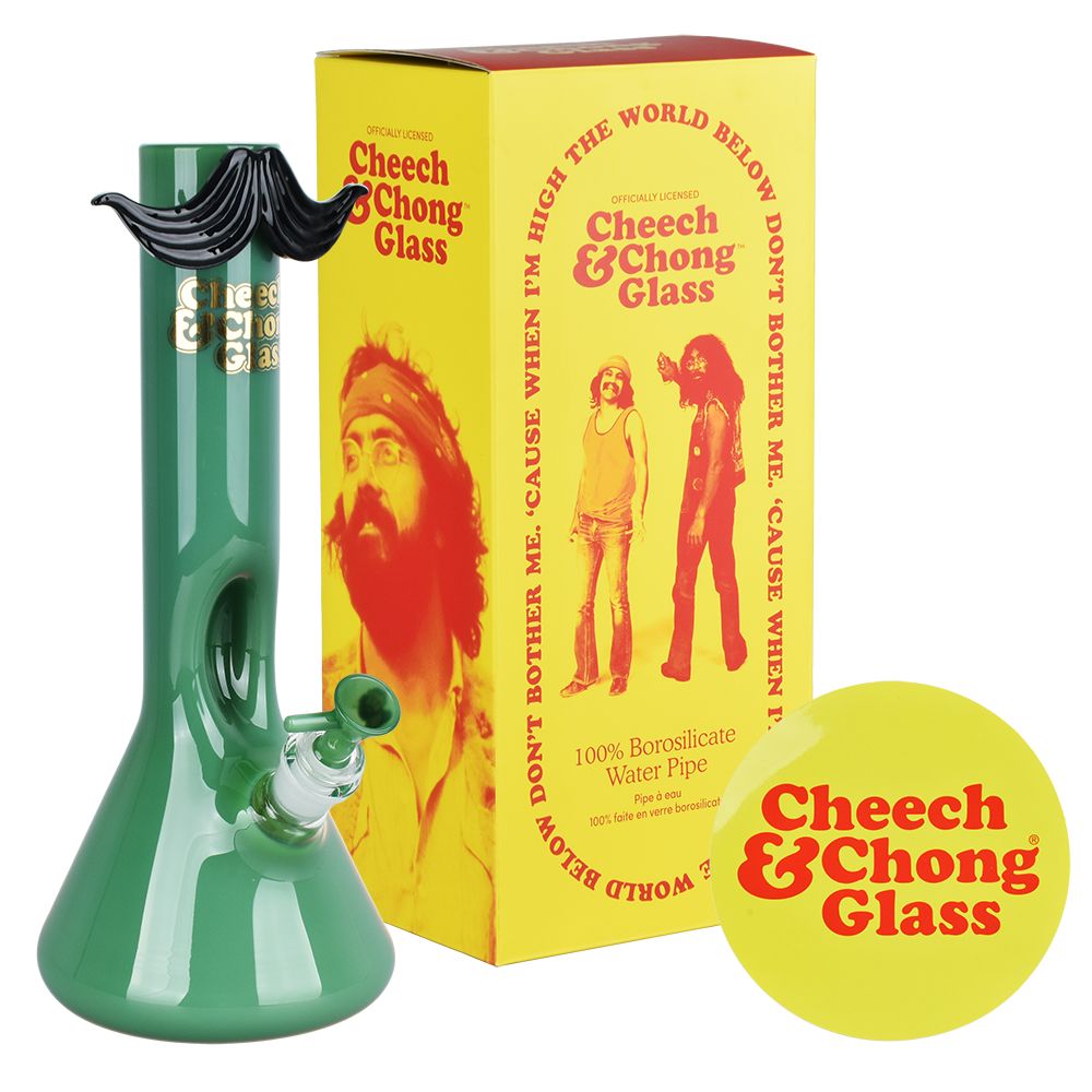 Cheech & Chong Glass Mustache Ride Beaker Bong | 12" | 14mm F