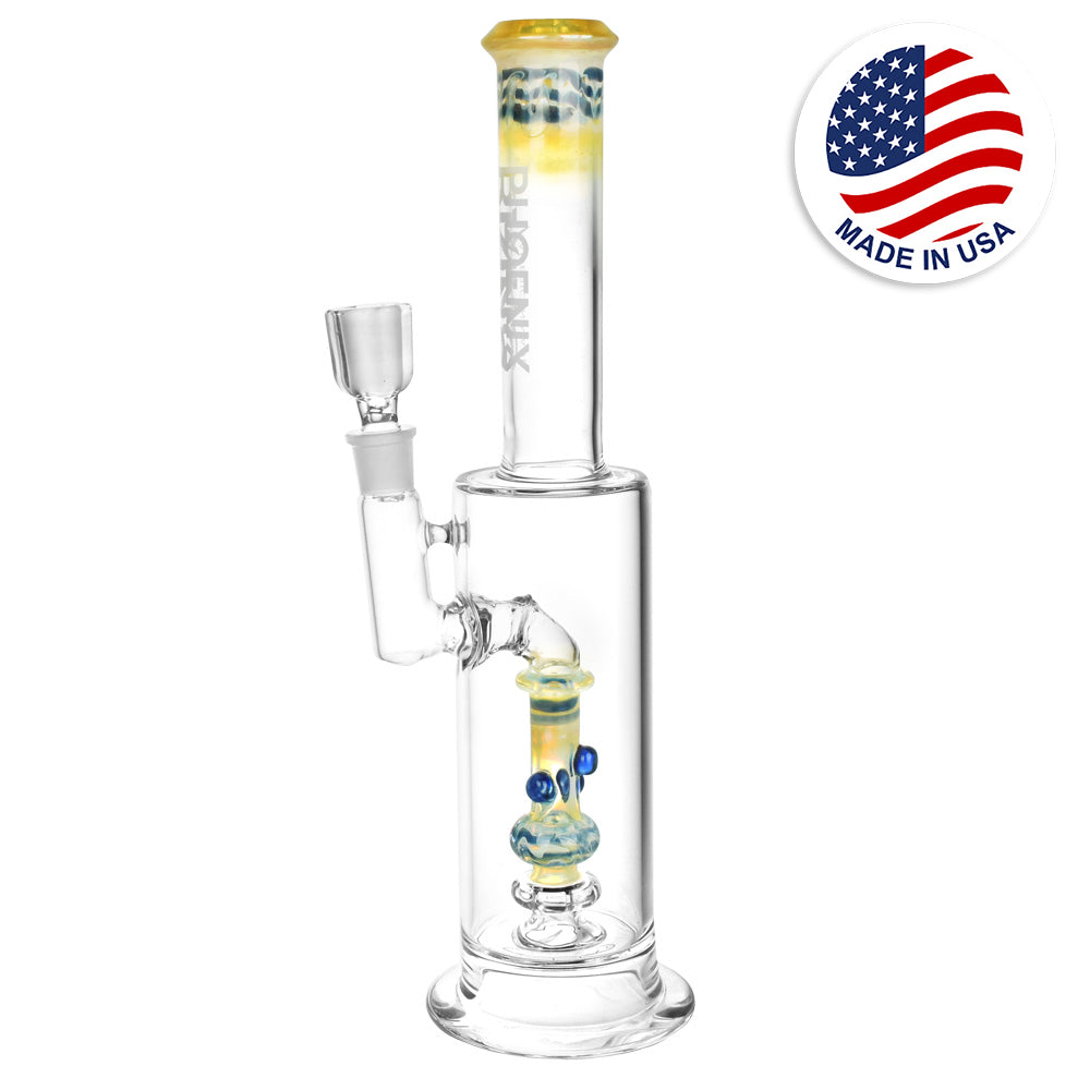 PHOENIX RISING INLINE BABY PERC WATER PIPE | 14.5" | 19MM F | Top of the Galaxy Smoke Shop.