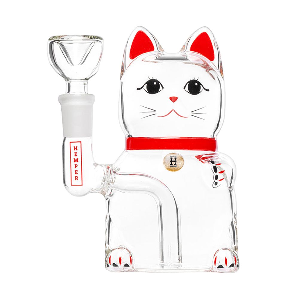 Hemper Lucky Money Cat Glass Water Pipe | 14mm F