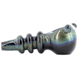 LA Pipes Solid Blue Dichro Maria Ringed Spoon Pipe