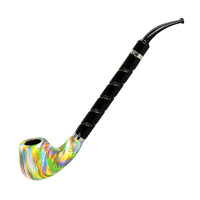 Thumbnail for Pulsar Shire Pipes The Twister | Bent Brandy Spiral Stem Rainbow Wood Pipe
