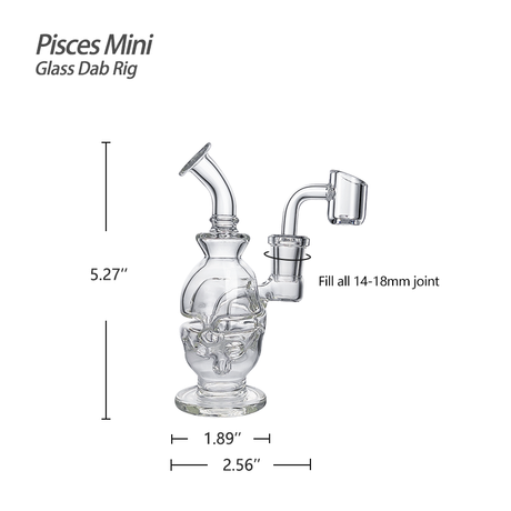 Waxmaid 5.27" Pisces Mini Glass Dab Rig | Top of the Galaxy Smoke Shop.