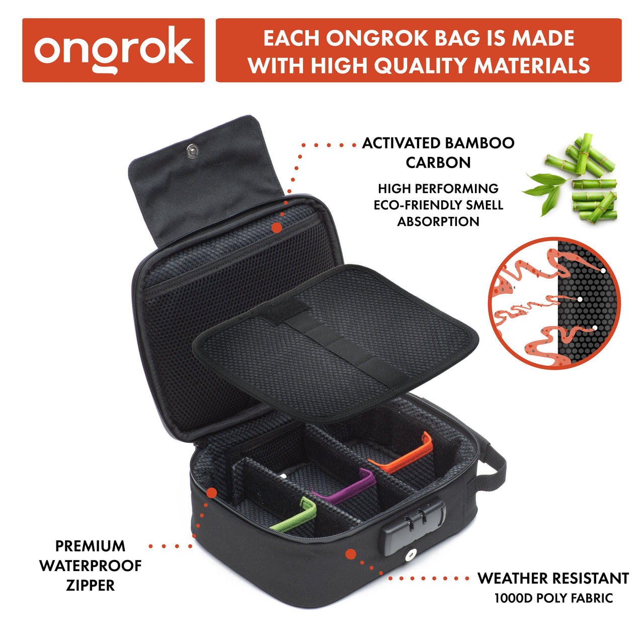 Ongrok Large Carbon-Lined Case with Combo Lock