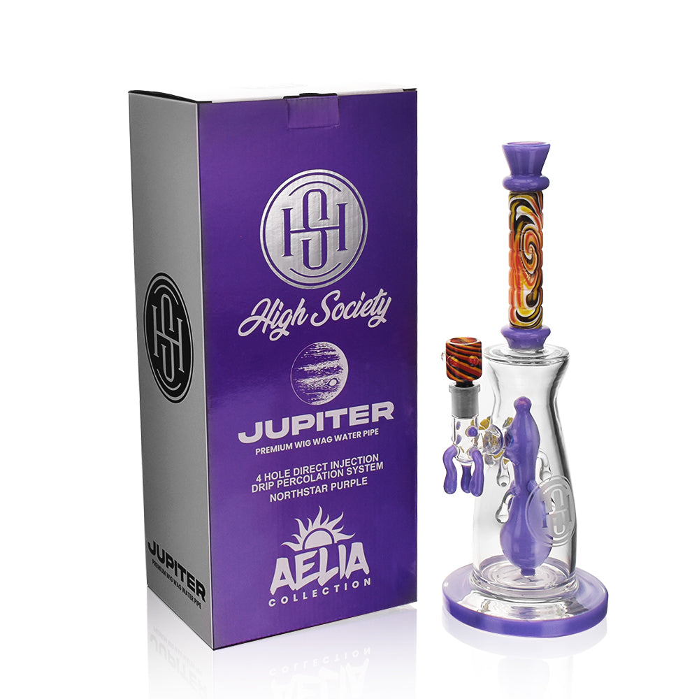 High Society Jupiter Premium Slime Purple Wig Wag Bong
