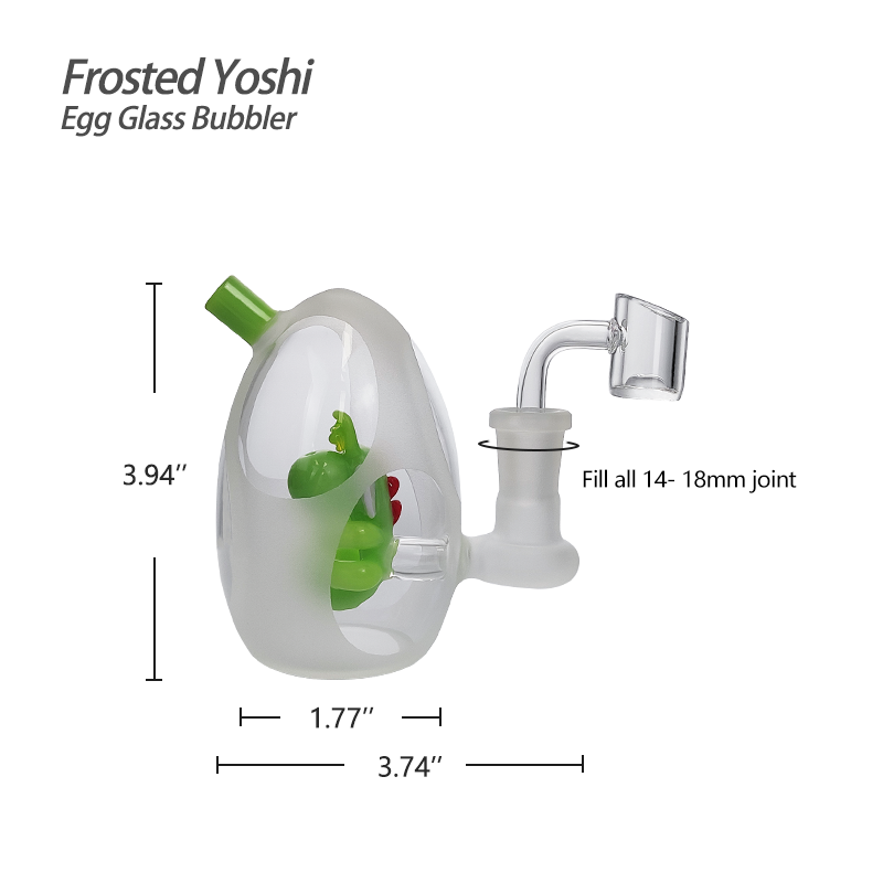 Waxmaid 3.94‘’ Frosted Yoshi Egg Glass Bubbler | Top of the Galaxy Smoke Shop.