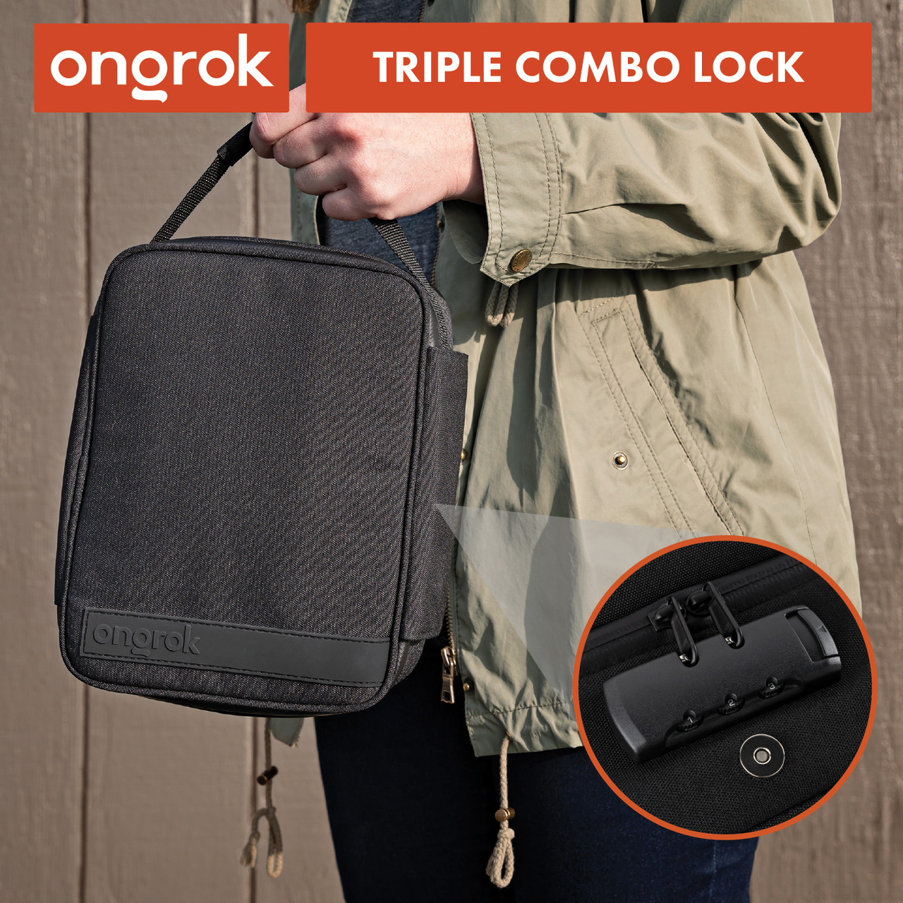 Ongrok Large Carbon-Lined Case with Combo Lock
