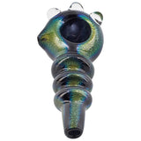 LA Pipes Solid Blue Dichro Maria Ringed Spoon Pipe