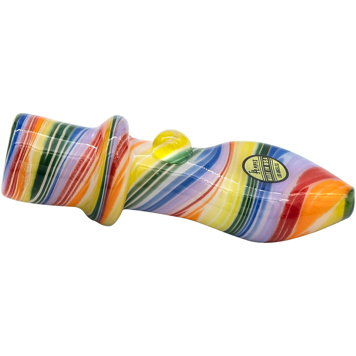 LA Pipes "Rainbow Tornado" Chillum Pipe