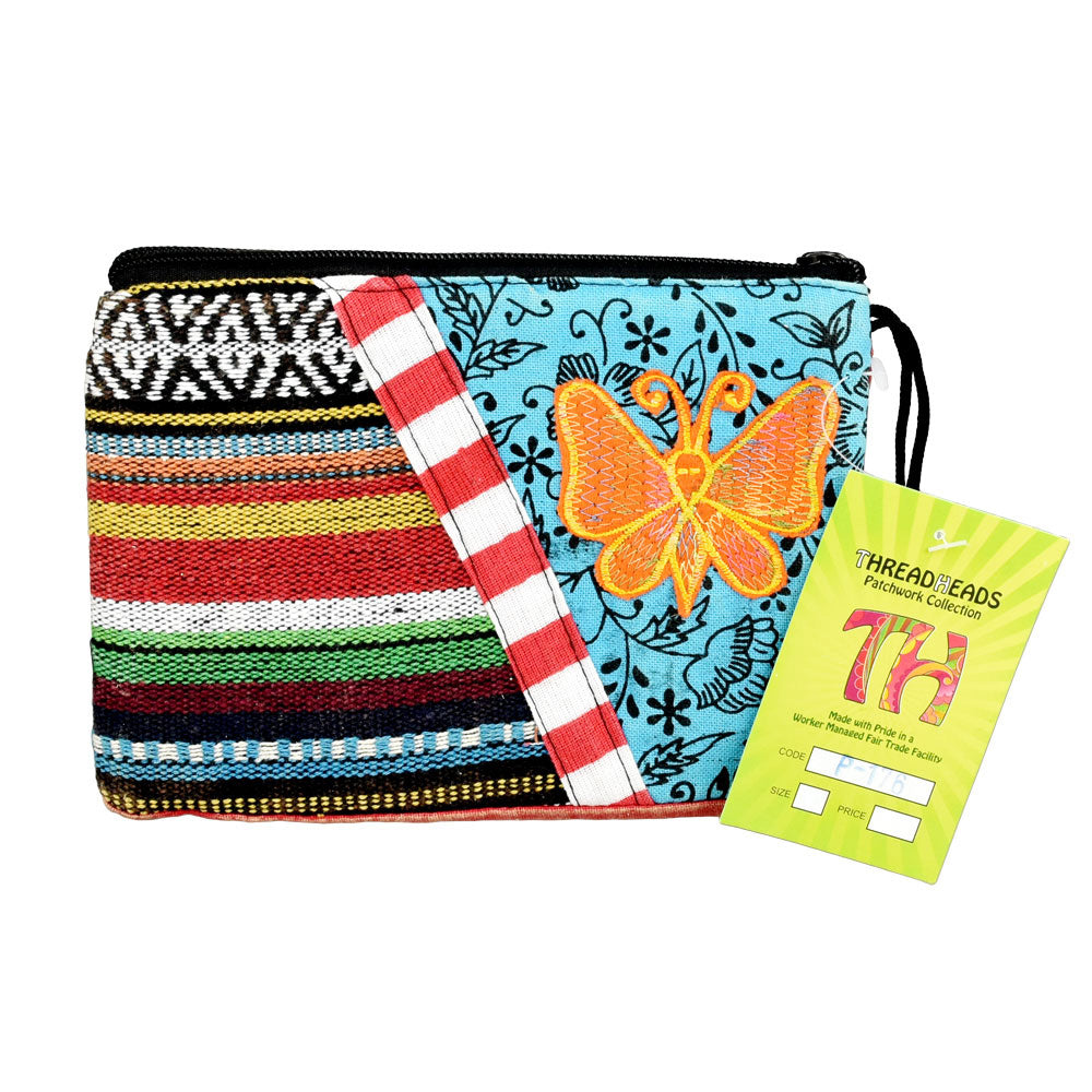 ThreadHeads Multi-color Butterfly Zipper Pouch | Top of the Galaxy Smoke Shop.