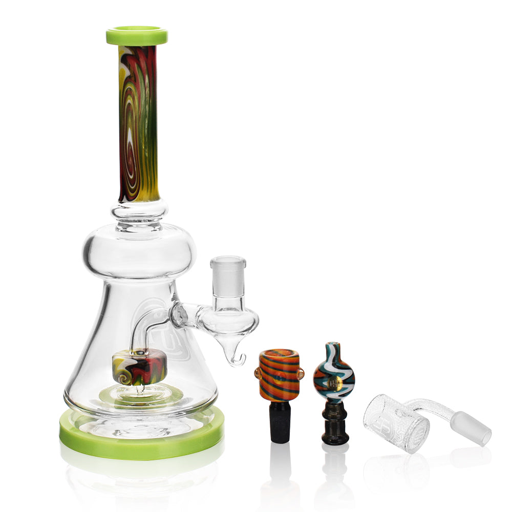 High Society Pegasi Premium Green Wig Wag Hybrid Bong