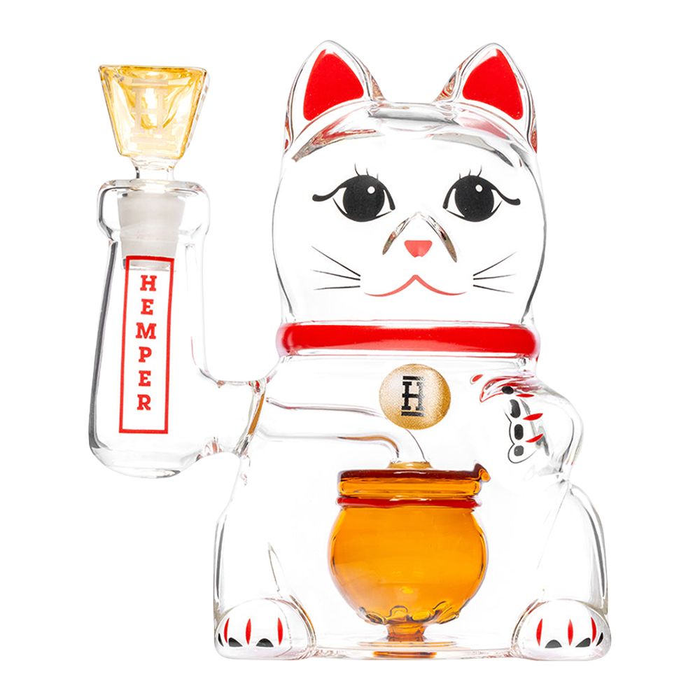 Hemper Lucky Money Cat Glass Water Pipe | 14mm F