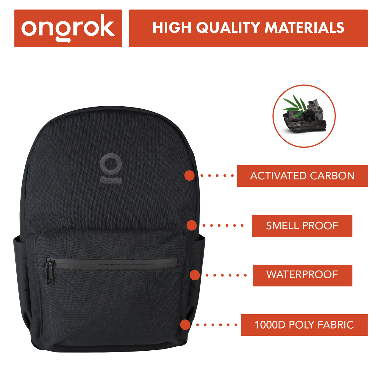 Ongrok Carbon-Lined Backpack Smell Proof