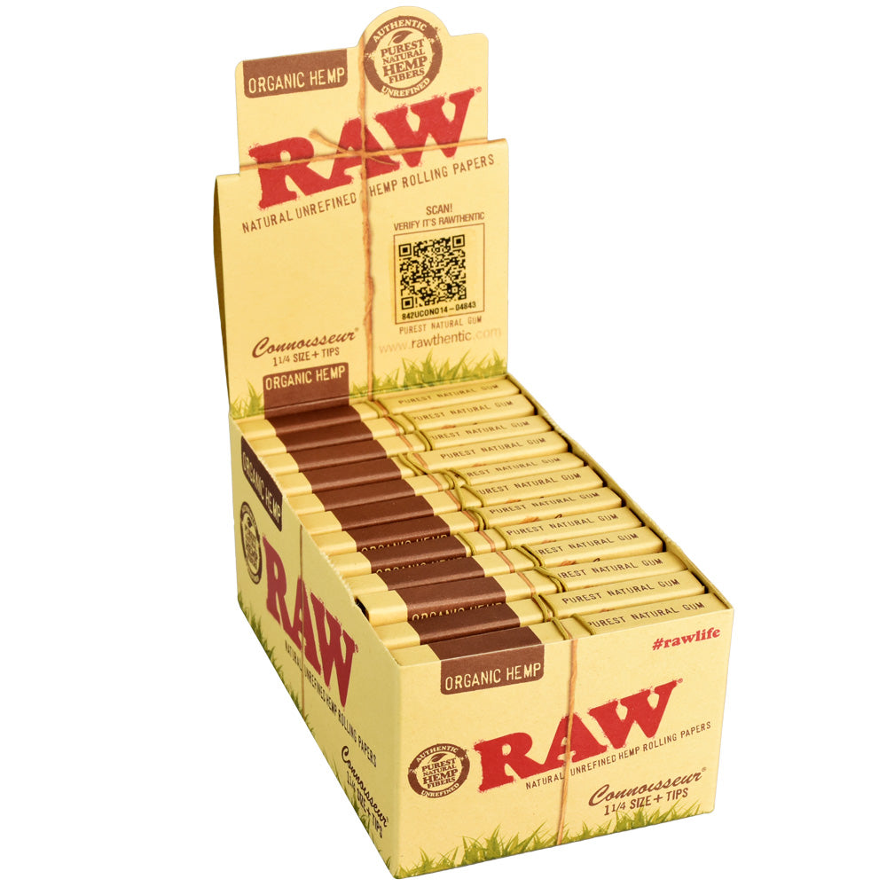 Raw Organic Hemp 1 1/4 Connoisseur Rolling Papers (24 Count)