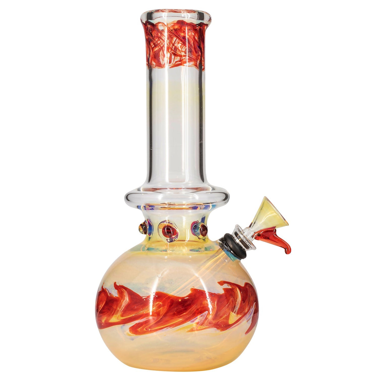 LA Pipes "Time Traveler" Silver Fumed Pull-Stem Bubble Bong