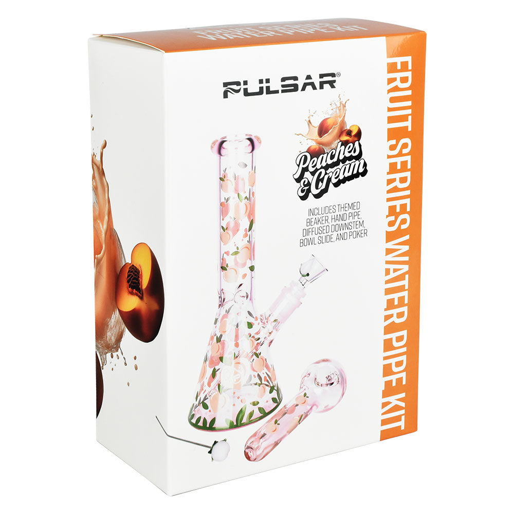 Pulsar Fruit Series 10" Peaches & Cream Herb Pipe Glow Duo