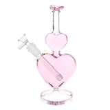 Pulsar Stacked Hearts Glass Water Pipe - 10" / 14mm F