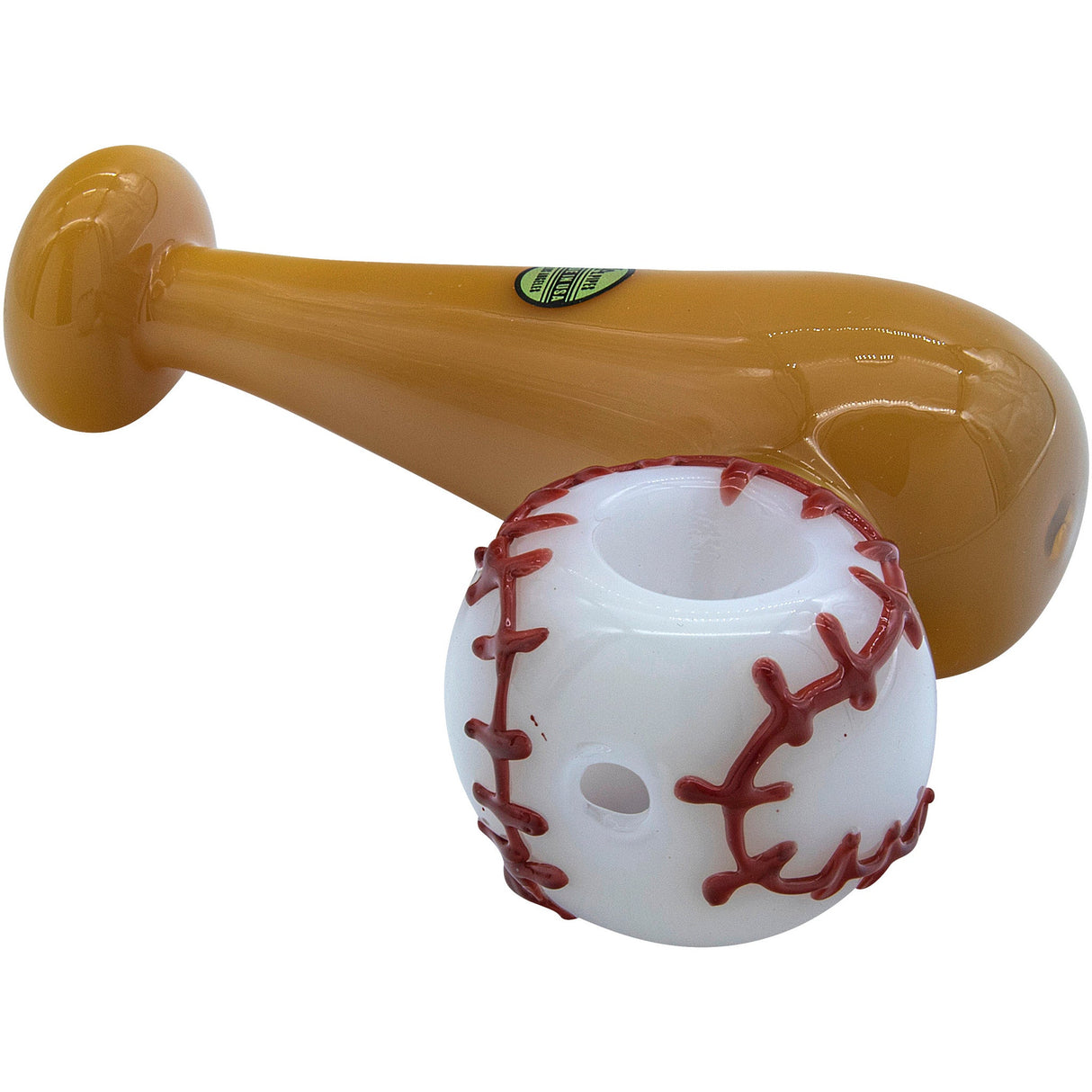 LA Pipes "420 Stretch" Bat & Baseball Glass Pipe