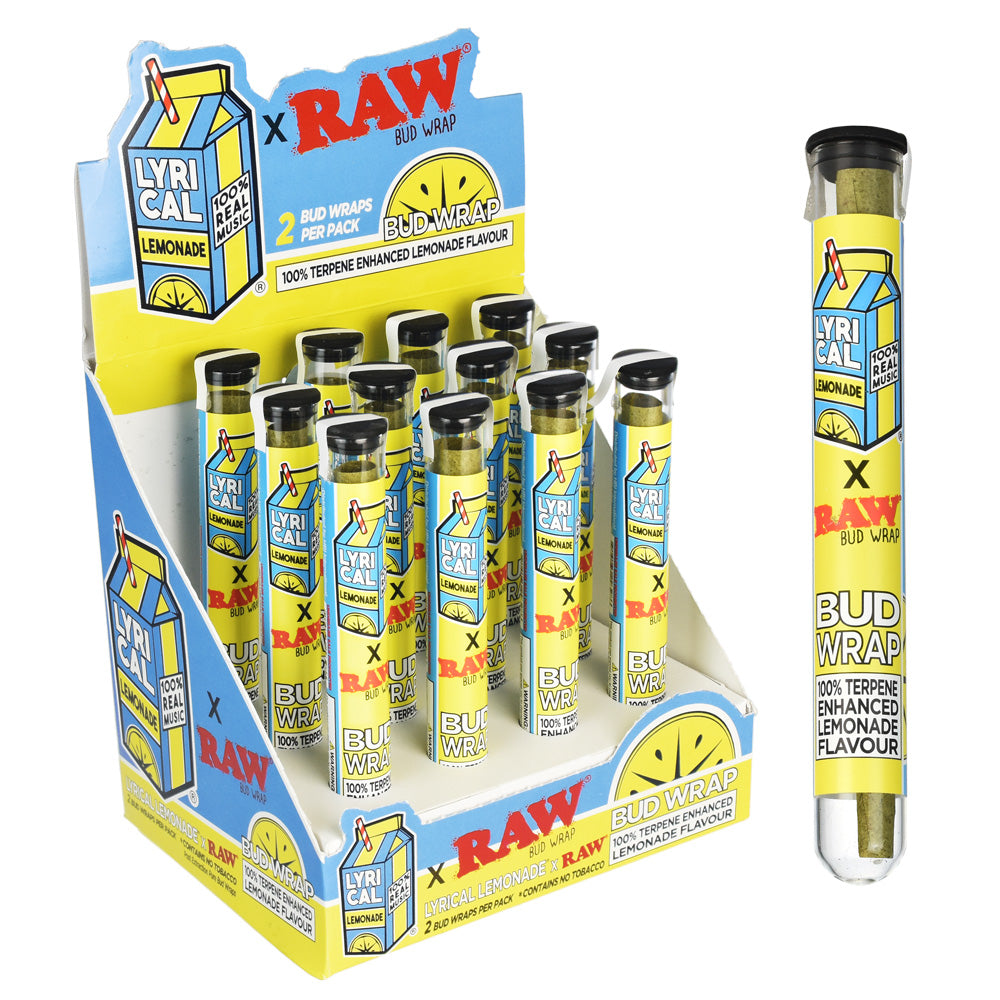 RAW X LYRICAL LEMONADE LEMON-FLAVORED BUD WRAPS 12PC DISPLAY