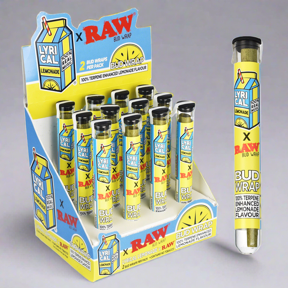 RAW X LYRICAL LEMONADE LEMON-FLAVORED BUD WRAPS 12PC DISPLAY