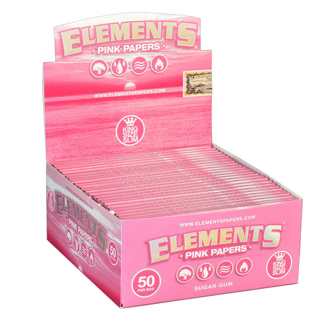 Elements Pink Rolling Papers - King Size Slim (50 Count)