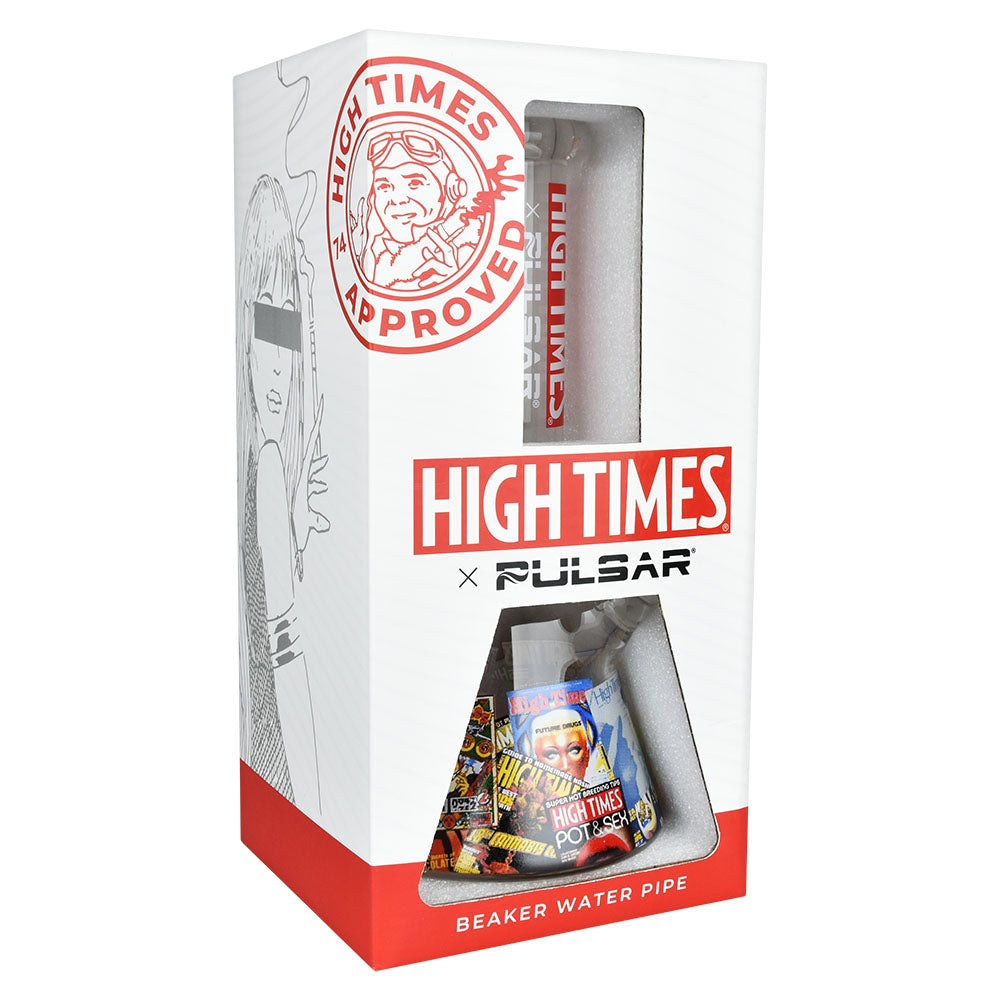 High Times x Pulsar Magazine Covers Beaker 10.5" Bong