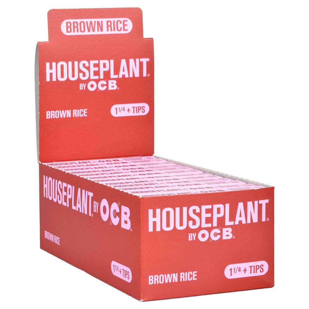 24CT DISP - Houseplant by OCB Rolling Papers + Tips - Brown Rice /50pc/ 1 1/4"