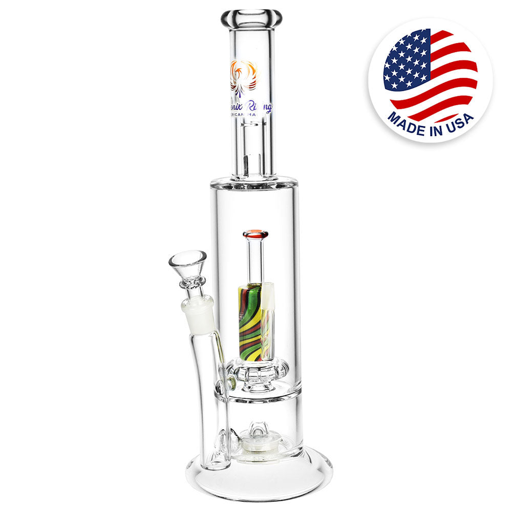 Phoenix Rising Radical Rebirth Water Pipe w/ Light -13.5"/14mm F | Top of the Galaxy Smoke Shop.