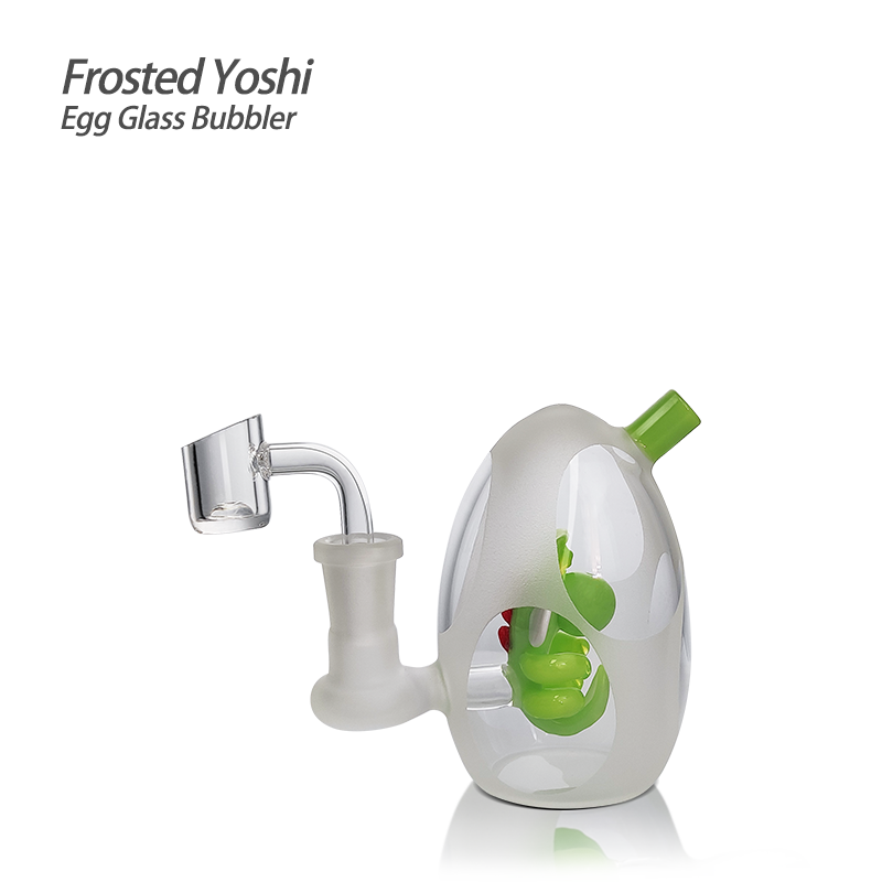 Waxmaid 3.94‘’ Frosted Yoshi Egg Glass Bubbler | Top of the Galaxy Smoke Shop.