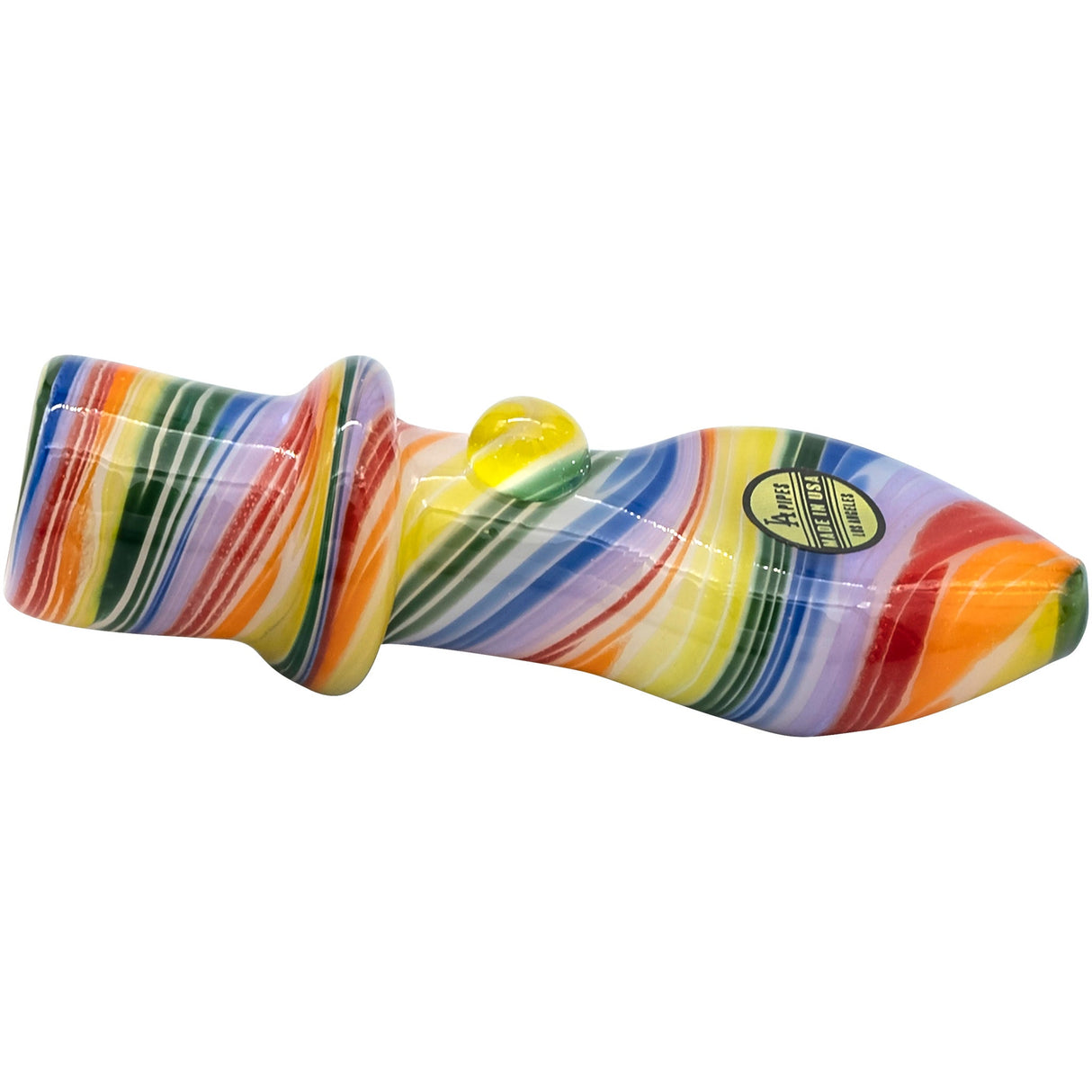 LA Pipes "Rainbow Tornado" Chillum Pipe