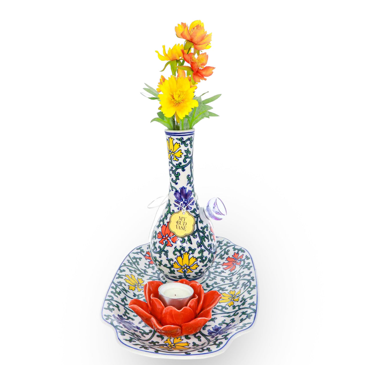 My Bud Vase - Lotus w/ Tray & Candle Holder