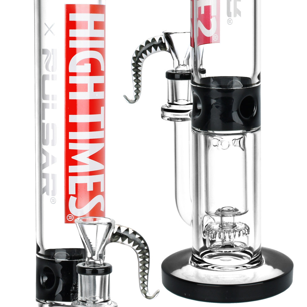 High Times x Pulsar Logo Straight Tube Recycler 14.75" Bong