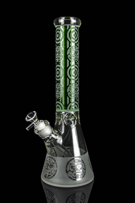 Tribal Head Etched Bong | CALIBEAR | Top of the Galaxy Smoke Shop.