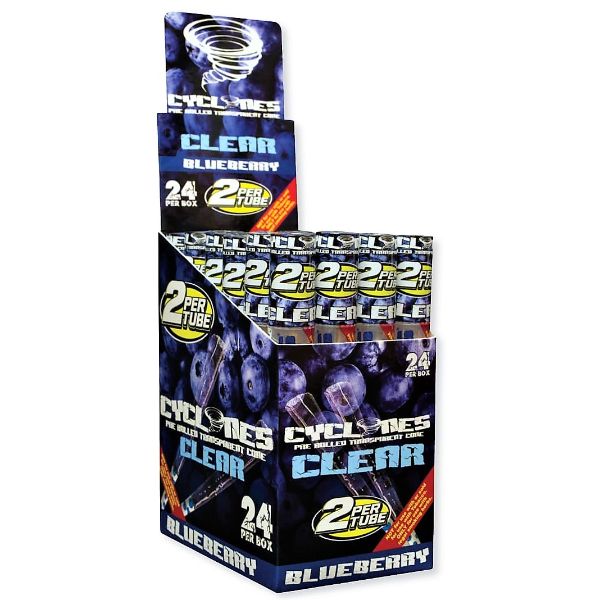 Cyclones Clear Cones - Blueberry Flavor - (24 Count Display) | Top of the Galaxy Smoke Shop.