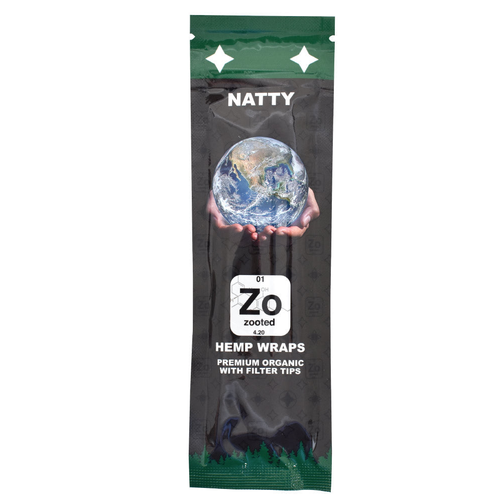 Zooted Natty Flavored Hemp Wraps - 2 Wraps Per Pack - (25 Pack Display)